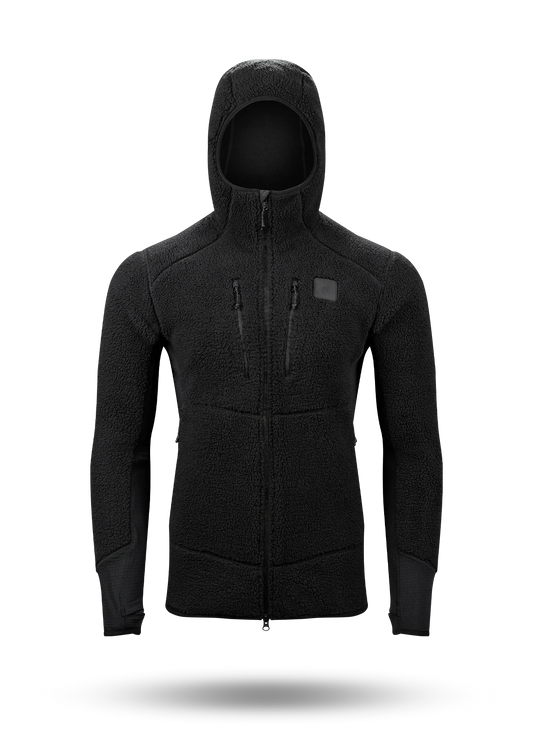 Sherpa Trek Hooded Fleece - BLACK